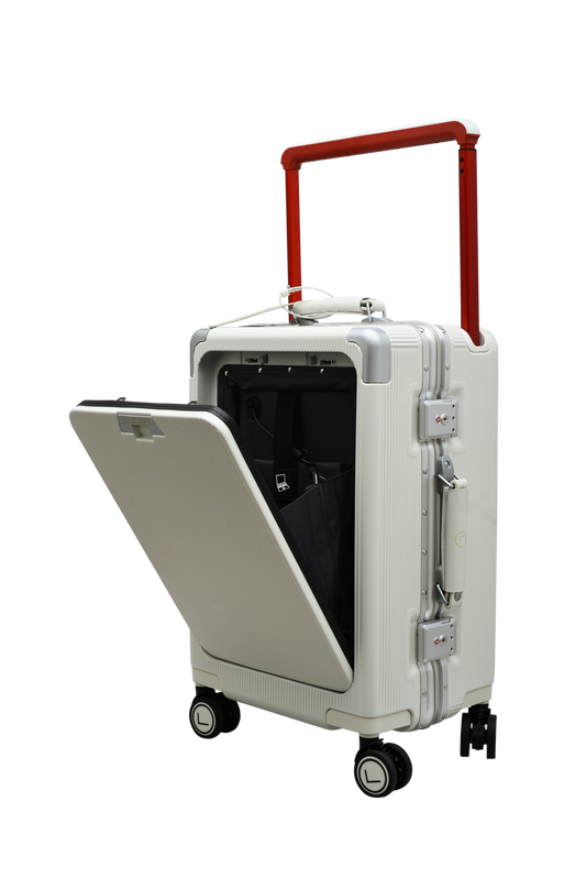 front opening cabin trolley black executive travel suitcase