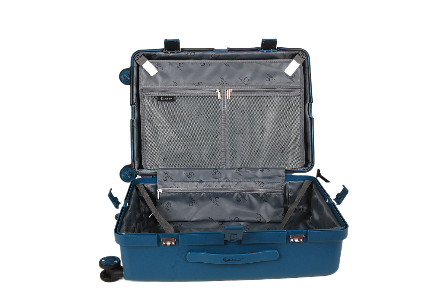 LUGGIT Osaka – 3-Piece Premium Trolley Luggage Set | Zipperless Design | TSA Lock- Petroleum Blue