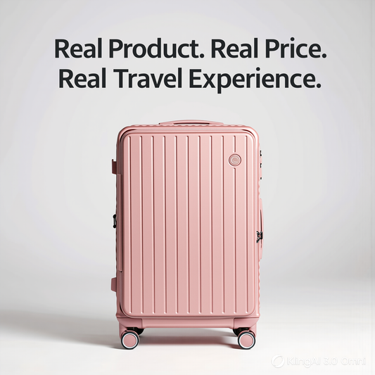 LUGGIT SFO 2.0 Premium Trolley Bag ,SmartView Wide Opening Design,TSA Lock, Polycarbonate Hard Shell, Rose Gold