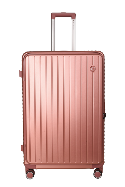 LUGGIT SFO 2.0 Premium Trolley Bag set of 3 ,SmartView Wide Opening Design,TSA Lock, Polycarbonate Hard Shell, Rose Gold