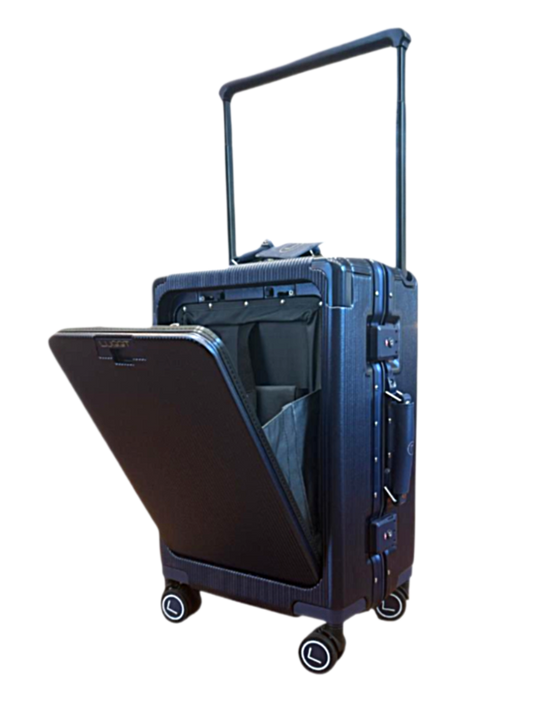 LUGGIT premium executive black cabin trolley bag 20 inch hard shell luggag