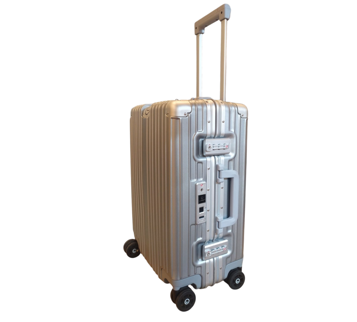 LUGGIT Smart Pro Max Fingerprint Cabin Luggage – 20 inch-Silver