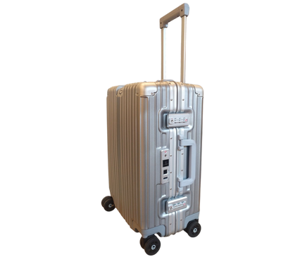 LUGGIT Smart Pro Max Fingerprint Cabin Luggage – 20 inch-Silver