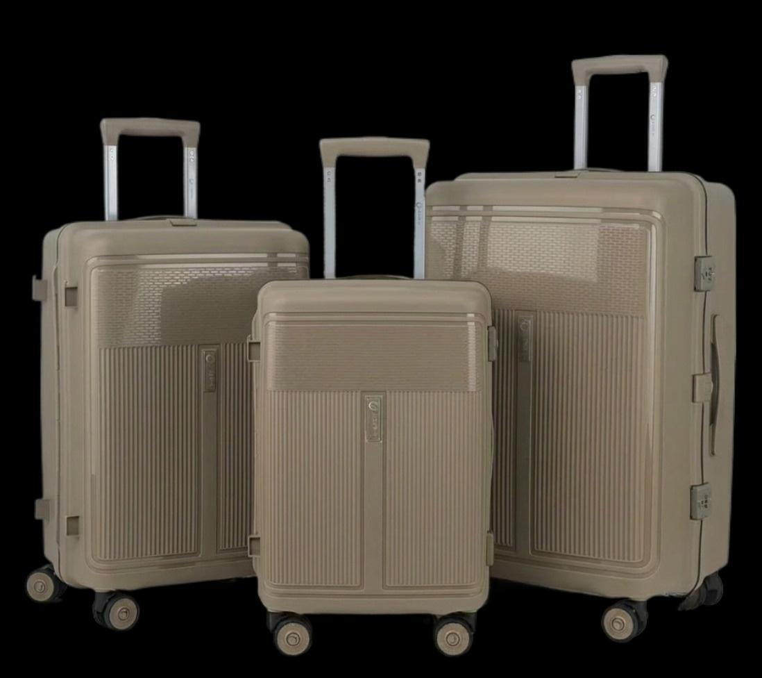 LUGGIT Osaka – 3-Piece Premium Trolley Luggage Set | Zipperless Design | TSA Lock- Champagne