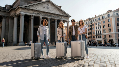 LUGGIT SFO 2.0 Premium Trolley Bag set of 3,SmartView Wide Opening Design,TSA Lock, Polycarbonate Hard Shell,Grey