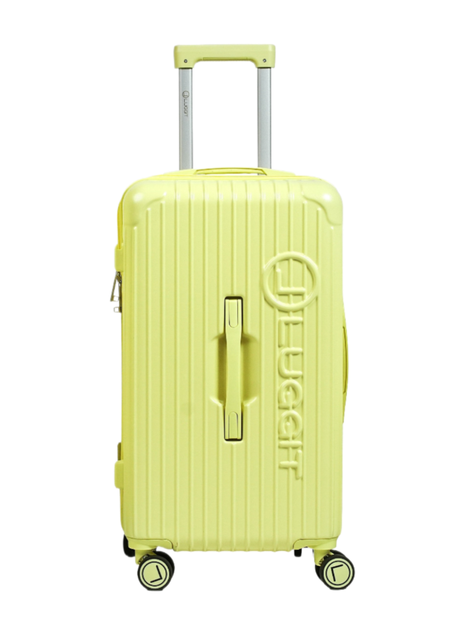 Yellow suitcase LUGGIT CDG trunk luggage set of 3 20 24 30 inch cabin check-in suitcase
