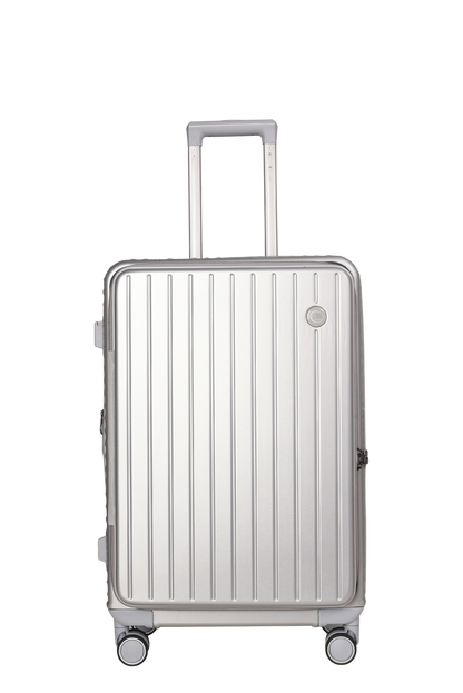 LUGGIT SFO 2.0 Premium Trolley Bag ,SmartView Wide Opening Design,TSA Lock, Polycarbonate Hard Shell,Grey