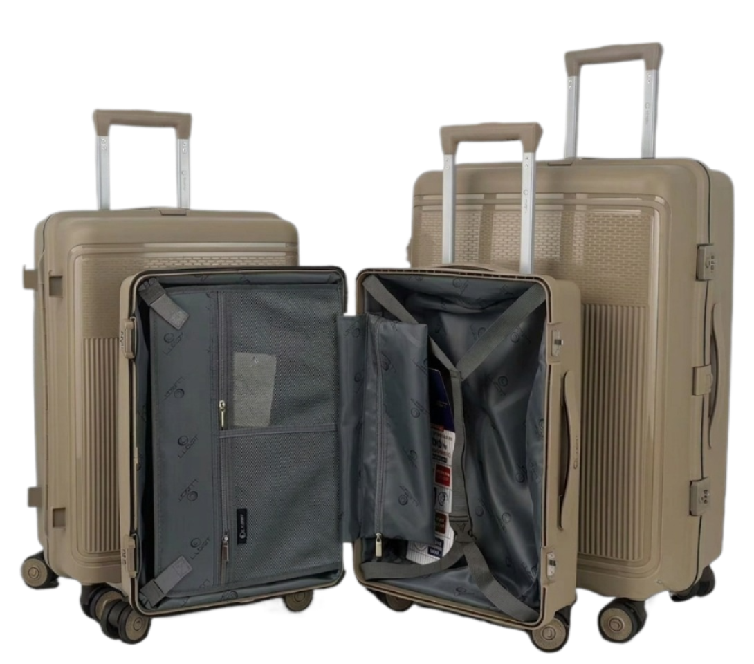 LUGGIT Osaka – 3-Piece Premium Trolley Luggage Set | Zipperless Design | TSA Lock- Champagne