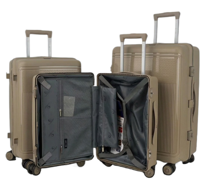 LUGGIT Osaka – 3-Piece Premium Trolley Luggage Set | Zipperless Design | TSA Lock- Champagne