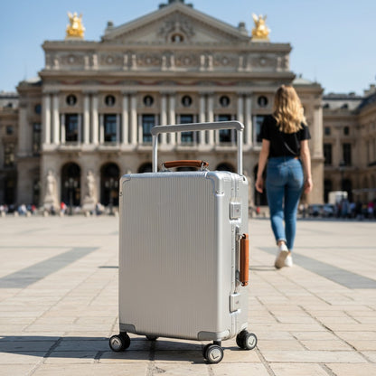 LUGGIT Luxury Trolley bag Cabin & Medium size , Polycarbonate ,Silver