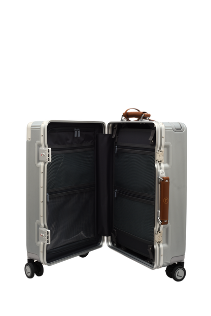 organized interior luggage compartments cabin check-in suitcase set