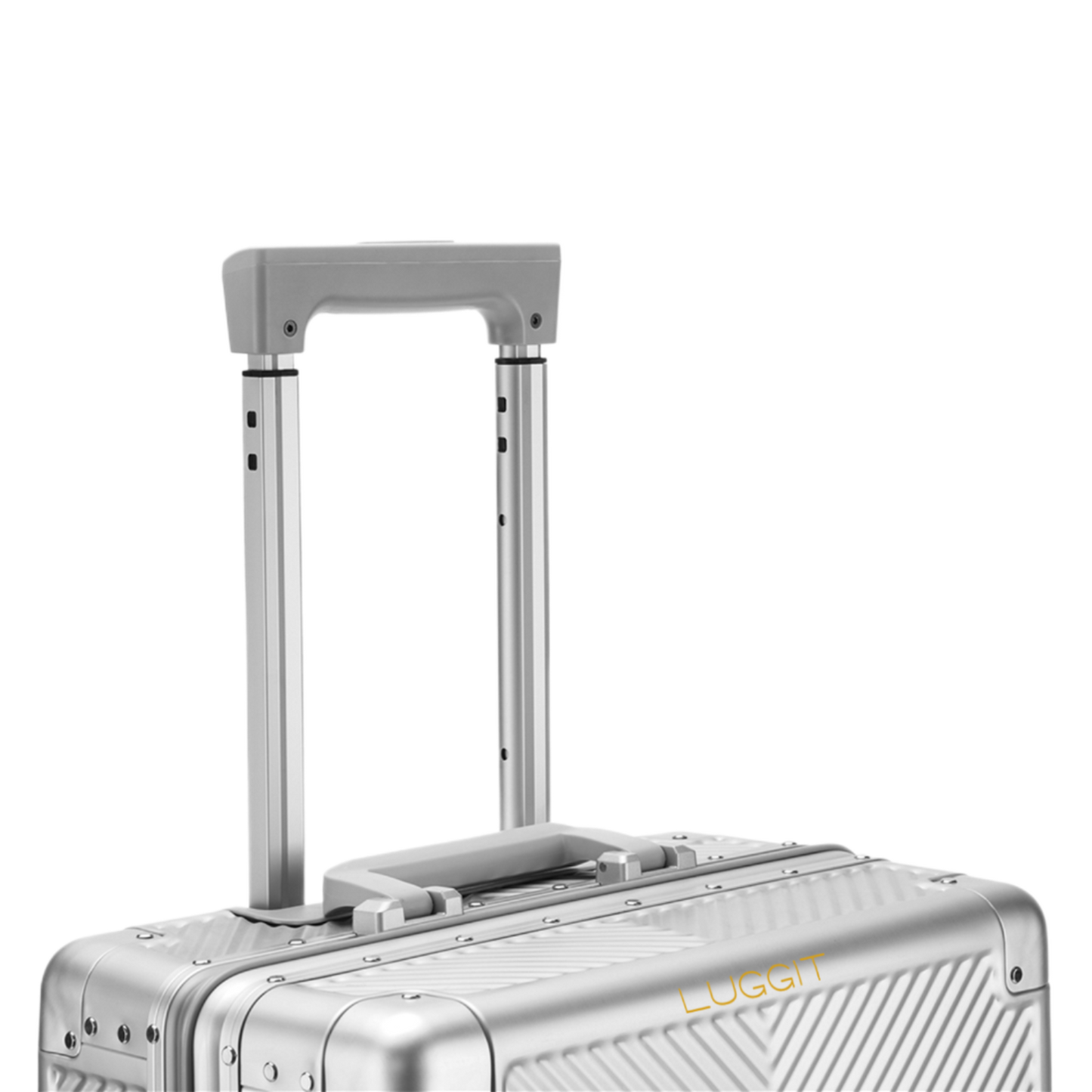 Silver suitcase with wheels luggit