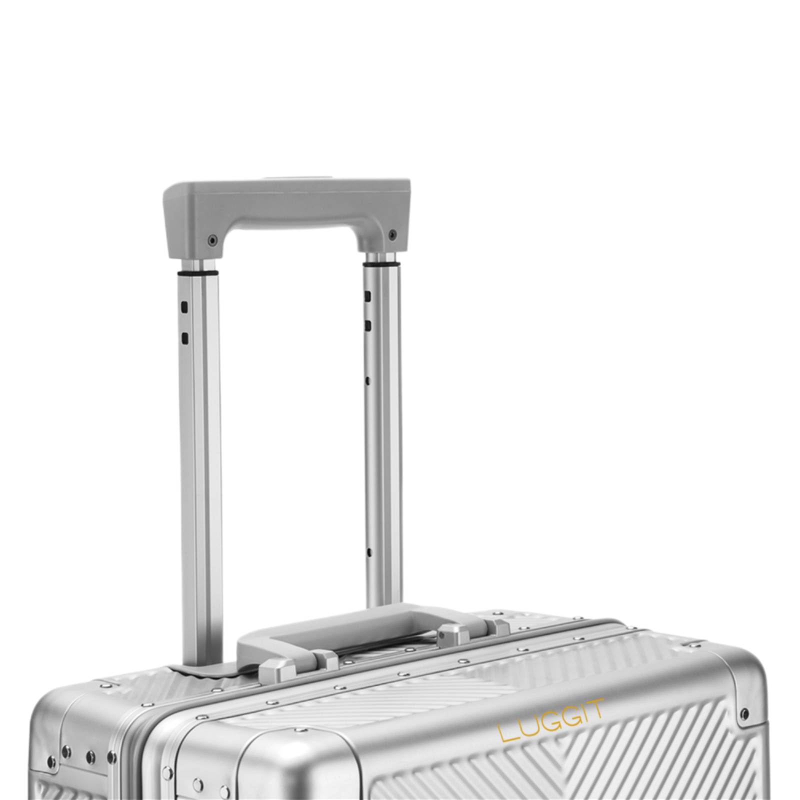 Silver suitcase with wheels luggit
