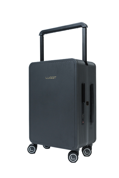 Black suitcase with 'LUGGOT' branding on a white background