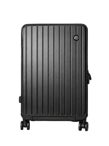 LUGGIT SFO 2.0 Premium Trolley Bag ,SmartView Wide Opening Design,TSA Lock, Polycarbonate Hard Shell, Black