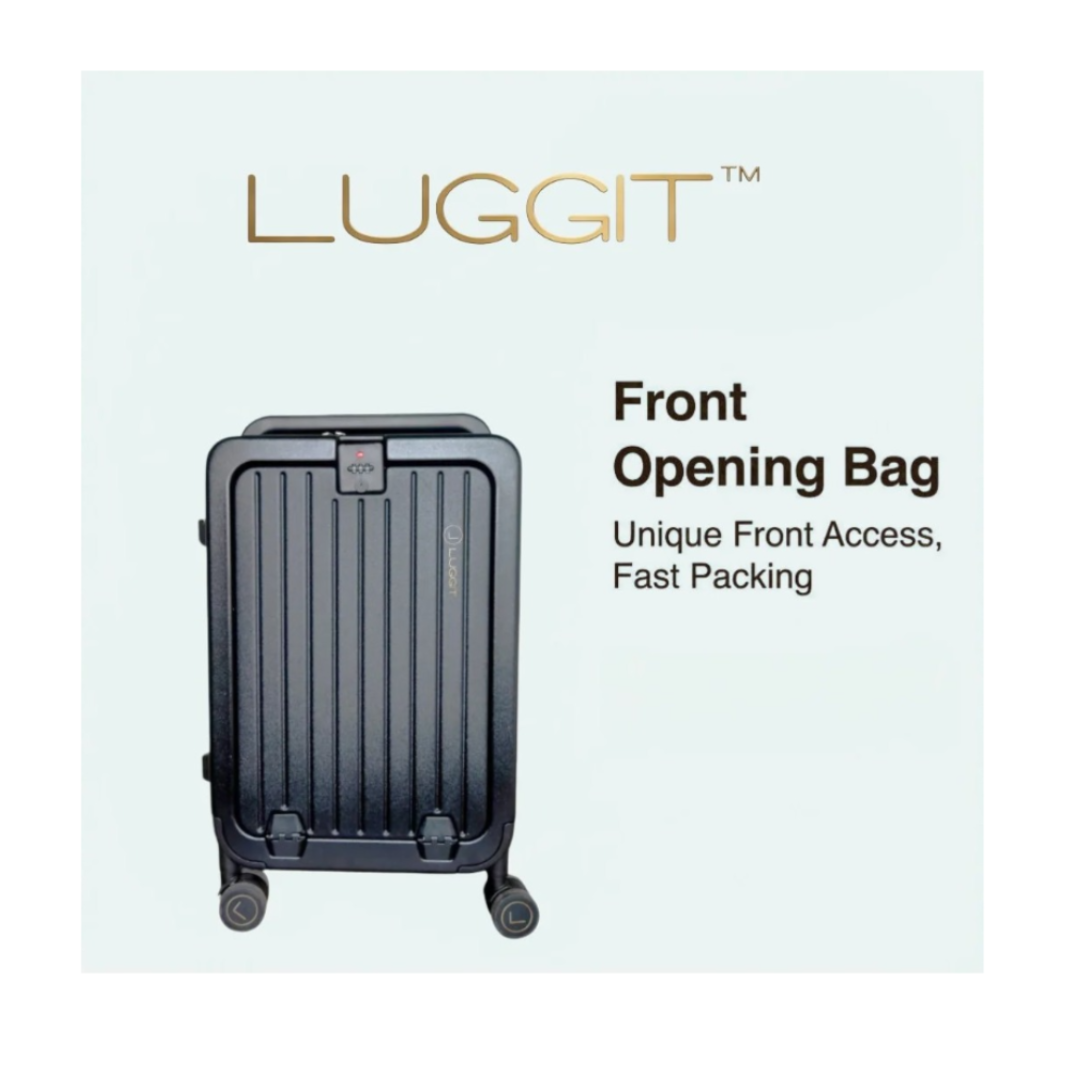 Black suitcase with 'Luggit' branding on luggit