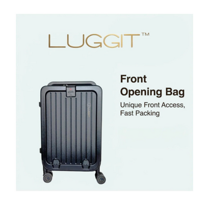 Black suitcase with 'Luggit' branding on luggit