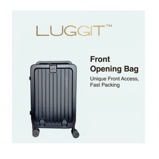 Black suitcase with 'Luggit' branding on luggit