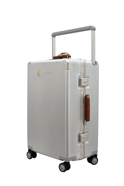 LUGGIT Luxury Trolley bag Cabin & Medium size , Polycarbonate ,Silver