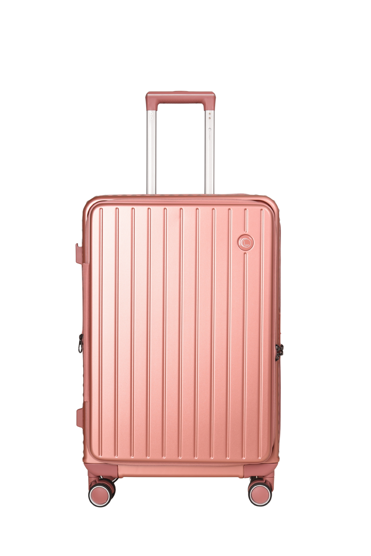 LUGGIT SFO 2.0 Premium Trolley Bag set of 3 ,SmartView Wide Opening Design,TSA Lock, Polycarbonate Hard Shell, Rose Gold