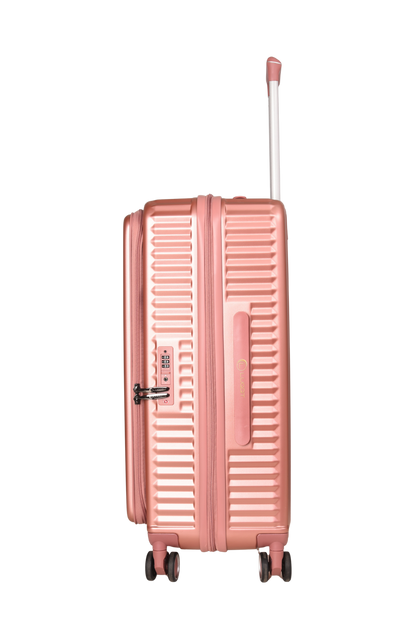 LUGGIT SFO 2.0 Premium Trolley Bag set of 3 ,SmartView Wide Opening Design,TSA Lock, Polycarbonate Hard Shell, Rose Gold