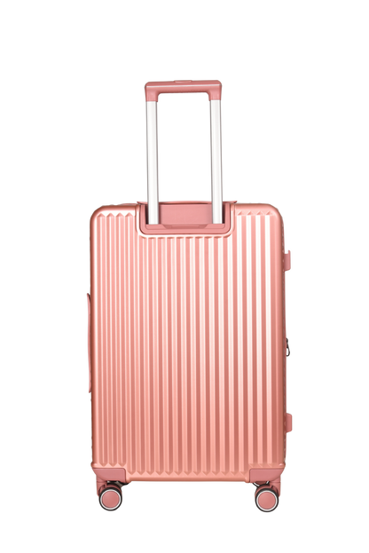 LUGGIT SFO 2.0 Premium Trolley Bag set of 3 ,SmartView Wide Opening Design,TSA Lock, Polycarbonate Hard Shell, Rose Gold