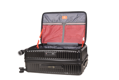 LUGGIT SFO 2.0 Premium Trolley Bag set of 3 ,SmartView Wide Opening Design,TSA Lock, Polycarbonate Hard Shell, Black