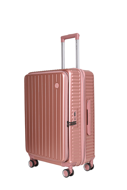 LUGGIT SFO 2.0 Premium Trolley Bag set of 3 ,SmartView Wide Opening Design,TSA Lock, Polycarbonate Hard Shell, Rose Gold