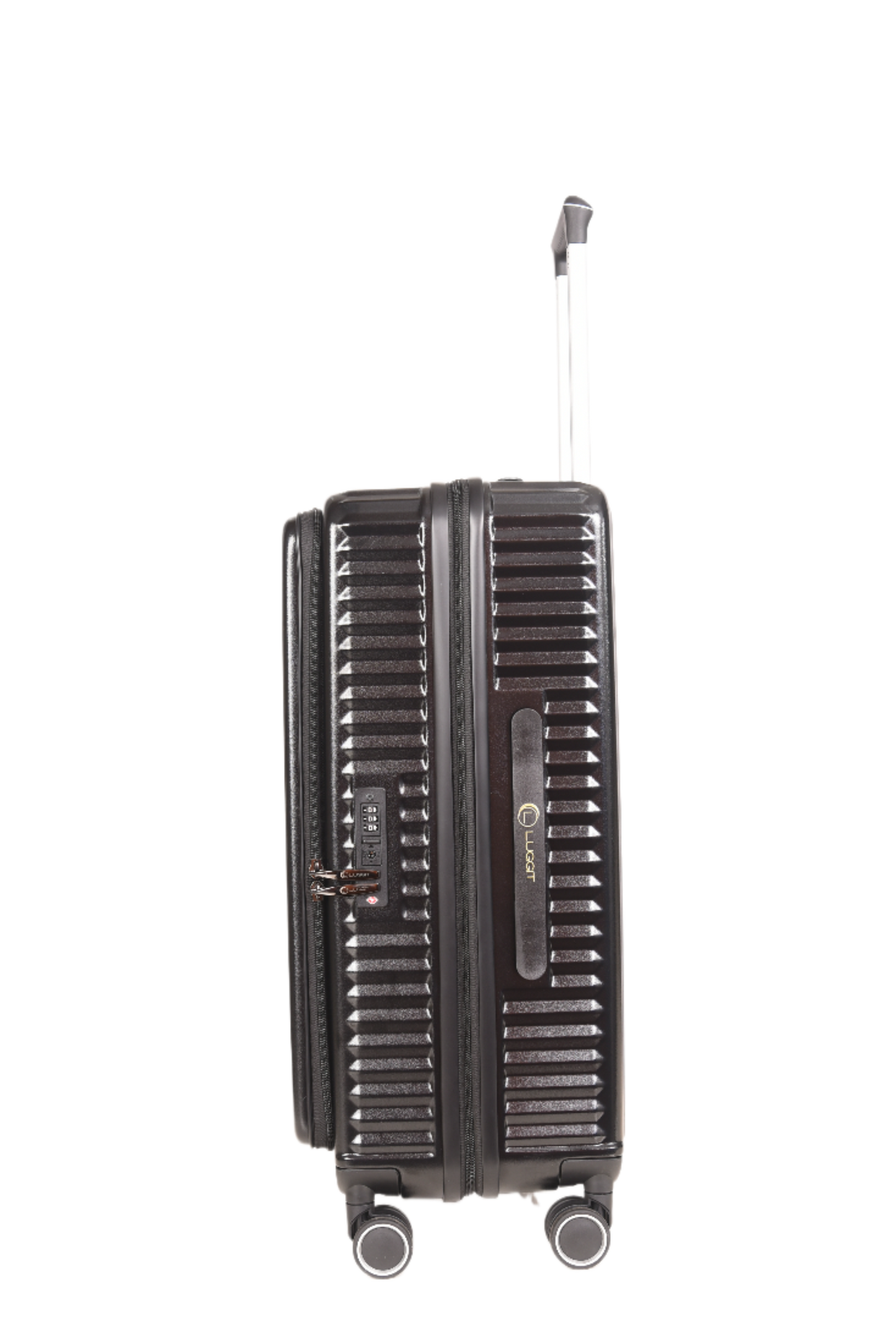 LUGGIT SFO 2.0 Premium Trolley Bag set of 3 ,SmartView Wide Opening Design,TSA Lock, Polycarbonate Hard Shell, Black