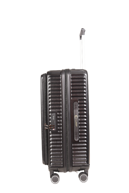 LUGGIT SFO 2.0 Premium Trolley Bag set of 3 ,SmartView Wide Opening Design,TSA Lock, Polycarbonate Hard Shell, Black