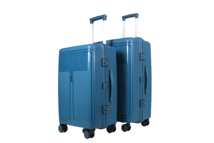 LUGGIT Osaka – 3-Piece Premium Trolley Luggage Set | Zipperless Design | TSA Lock- Petroleum Blue