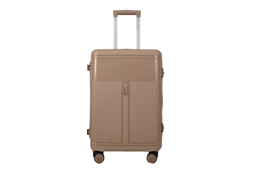 LUGGIT Osaka  Zipperless Premium Polypropylene Small Medium Large Trolley Bag ,TSA Lock, Champagne