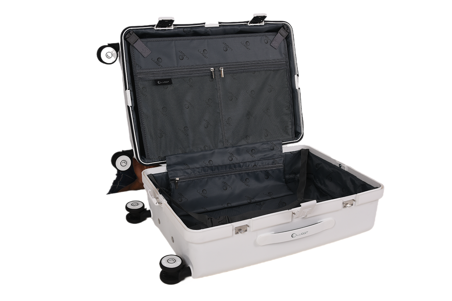 LUGGIT Tokyo Zipperless Premium Polypropylene Travel Trolley Bag ,TSA Lock,white