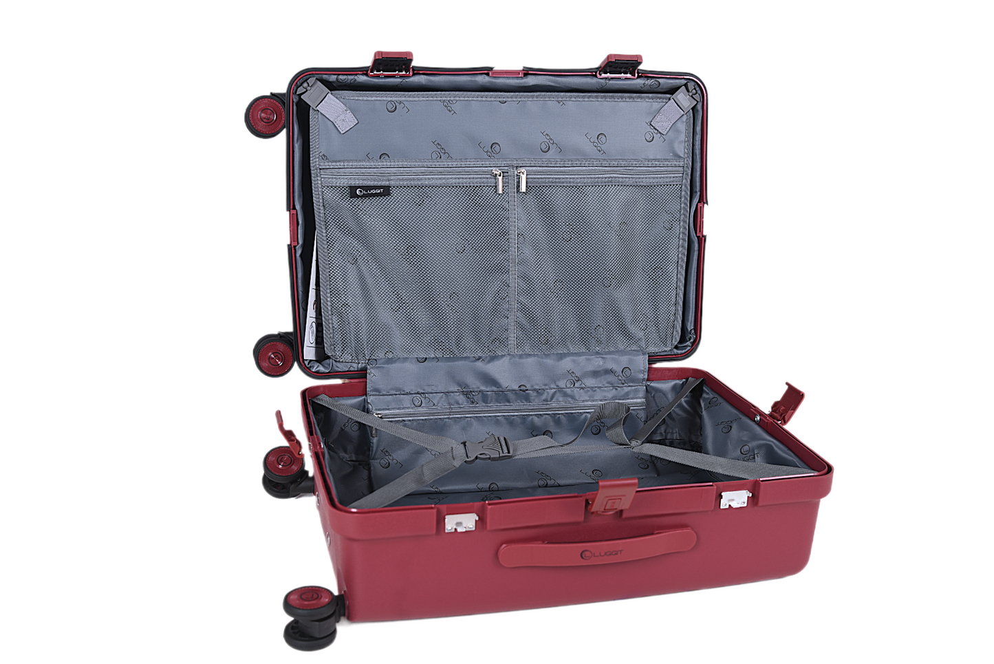 LUGGIT Tokyo Zipperless Premium Polypropylene Travel Trolley Bag ,TSA Lock, Wine red
