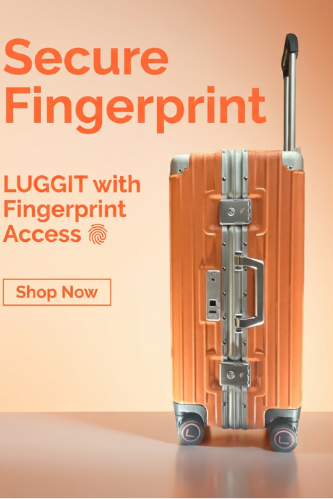 LUGGIT Smart "Pro MAX" Finger Print Unlock - With Triple Protection Cabin/Check-in Trolley Bag