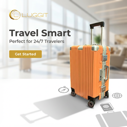 LUGGIT Smart "Pro MAX" Finger Print Unlock - With Triple Protection Cabin/Check-in Trolley Bag