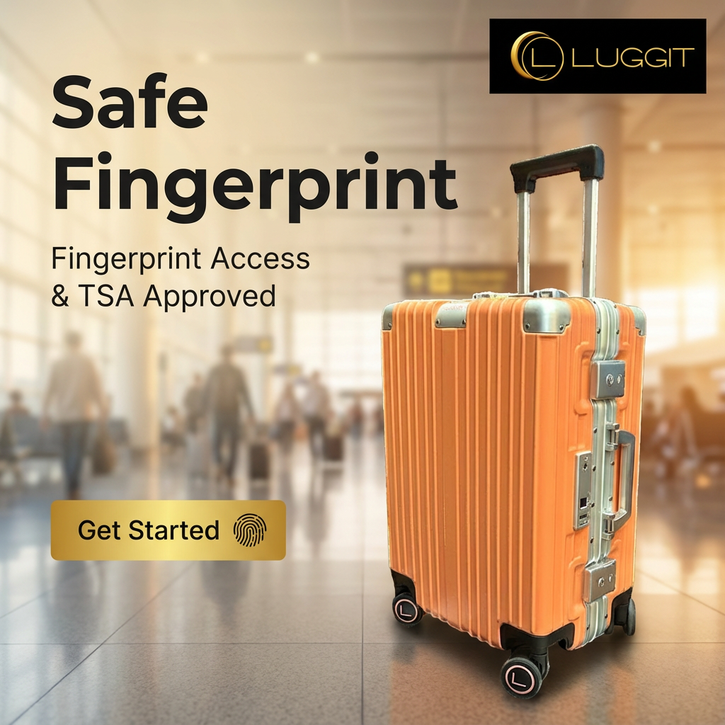 LUGGIT Smart "Pro MAX" Finger Print Unlock - With Triple Protection Cabin/Check-in Trolley Bag