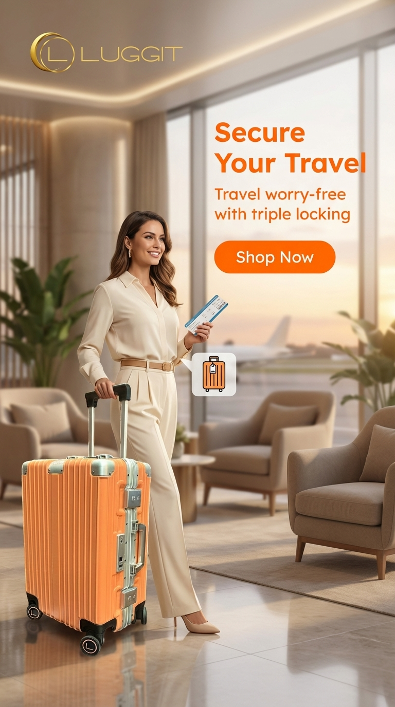 LUGGIT Smart "Pro MAX" Finger Print Unlock - With Triple Protection Cabin/Check-in Trolley Bag