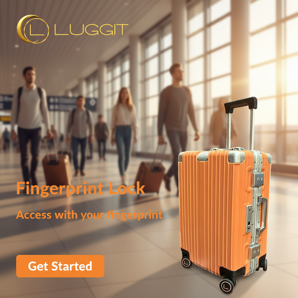 LUGGIT Smart "Pro MAX" Finger Print Unlock - With Triple Protection Cabin/Check-in Trolley Bag