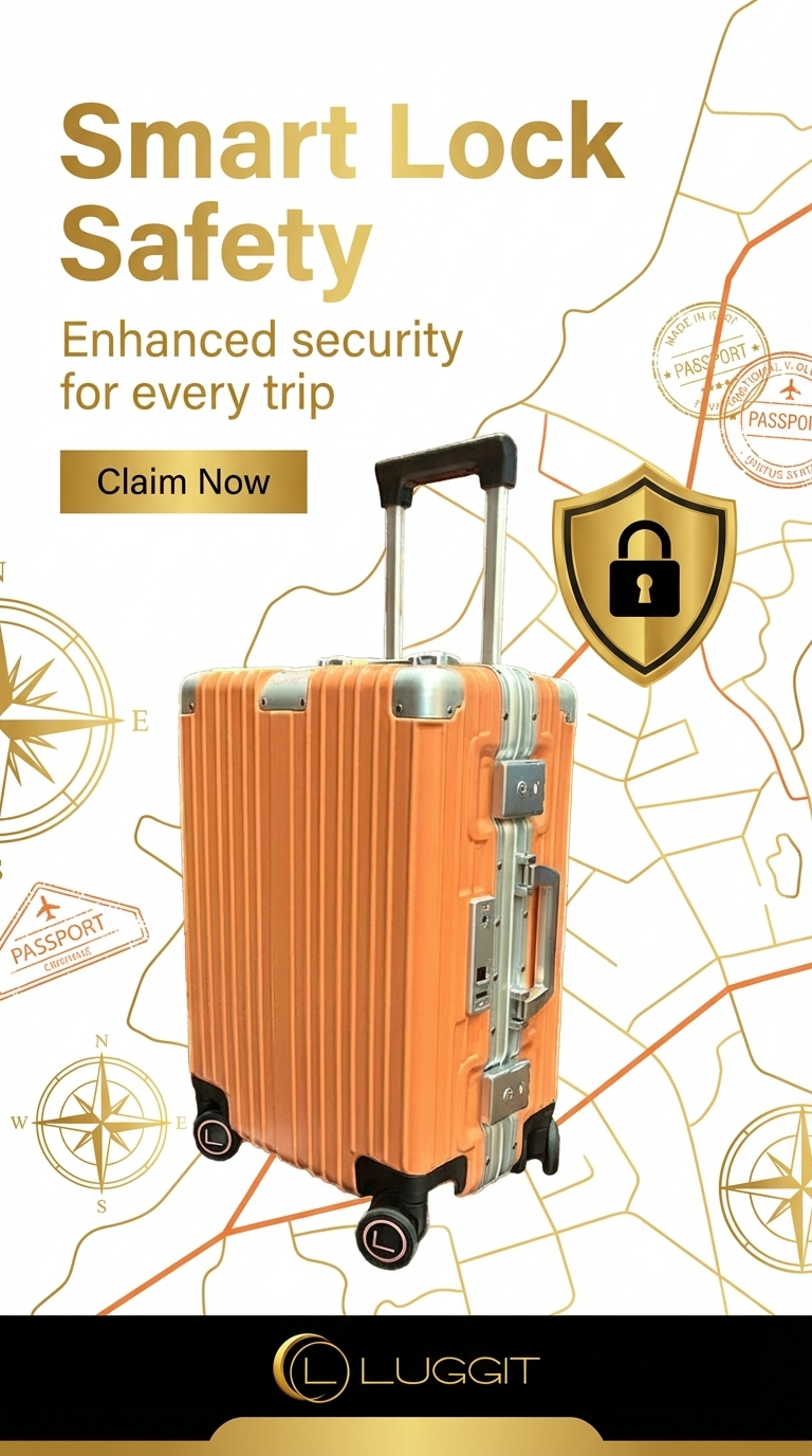 LUGGIT Smart "Pro MAX" Finger Print Unlock - With Triple Protection Cabin/Check-in Trolley Bag