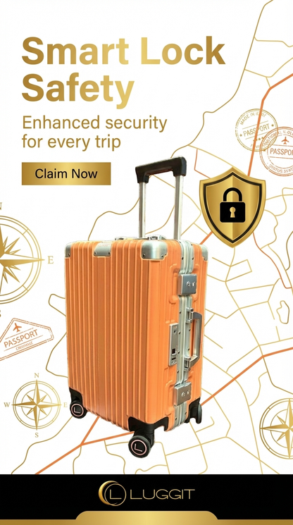 LUGGIT Smart "Pro MAX" Finger Print Unlock - With Triple Protection Cabin/Check-in Trolley Bag