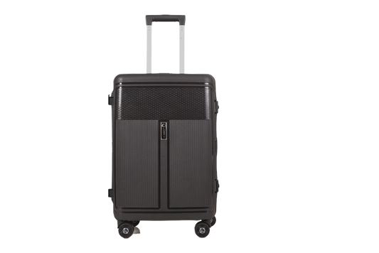 LUGGIT Osaka No zipper Premium Polypropylene Small Medium Large Travel Trolley Bag ,TSA Lock,,Black