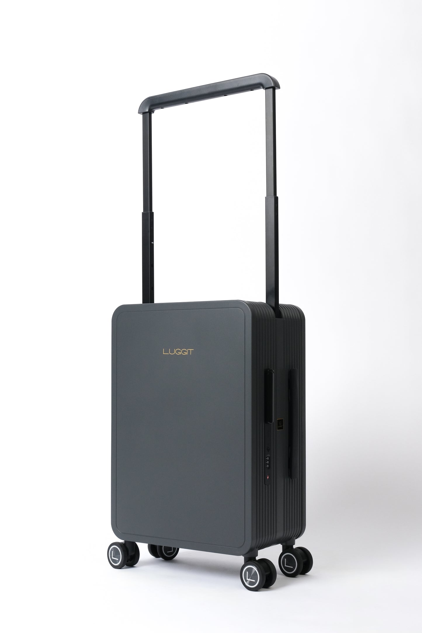 grey cabin trolley bag airport travel carry on luggage modern design
