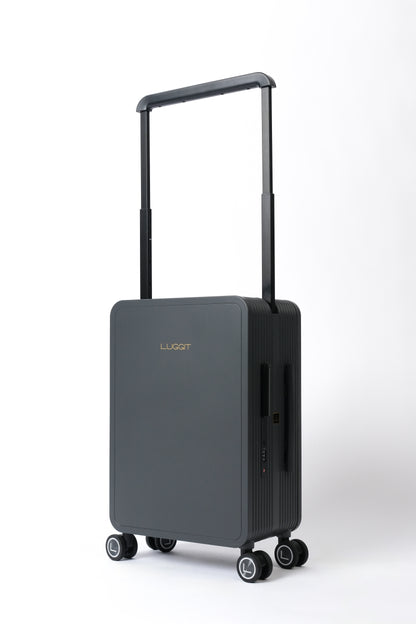 grey cabin trolley bag airport travel carry on luggage modern design