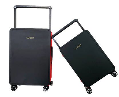 black red luggage set airport travel carry on and check-in suitcase modern design