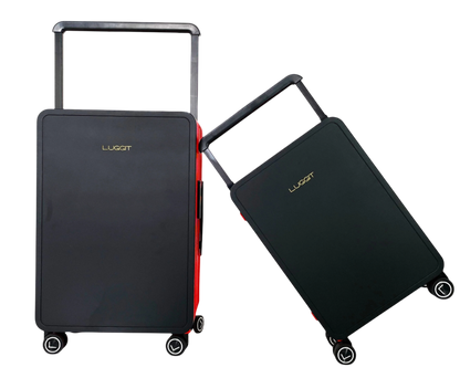 Two black suitcases with 'Luggit' branding on a white background