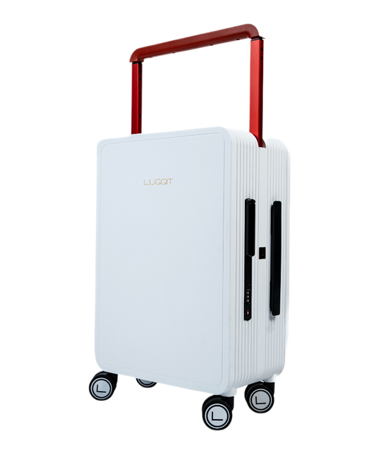 LUGGIT premium white cabin trolley bag 20 inch lightweight luggage