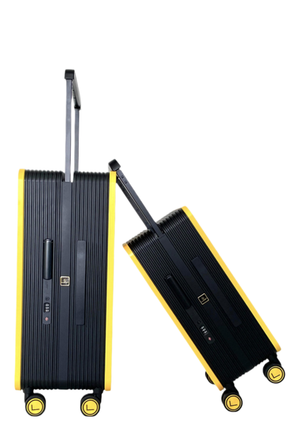 Black and yellow rolling suitcase Luggit