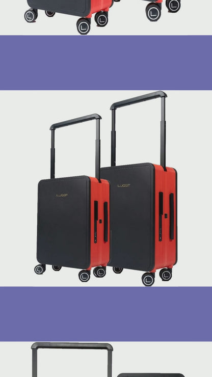 LUGGIT Premium Plus 20" Cabin & 24" Check in Luggage set of 2 Pc Dual Tone Red/Black