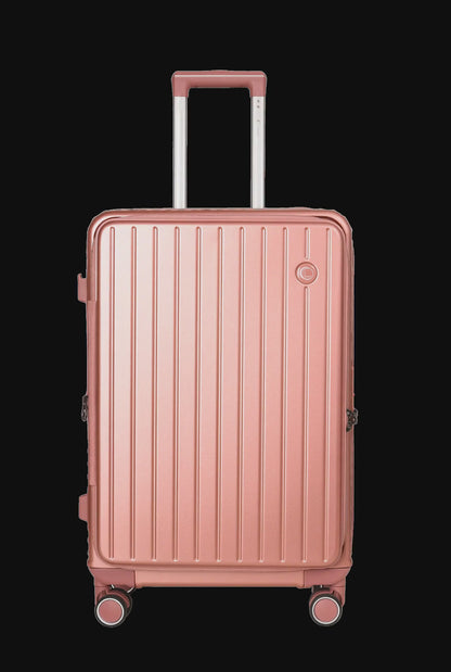 LUGGIT SFO 2.0 Premium Trolley Bag set of 3 ,SmartView Wide Opening Design,TSA Lock, Polycarbonate Hard Shell, Rose Gold